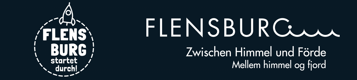 Logos von Flensburg startet durch und Stadt Flensburg
