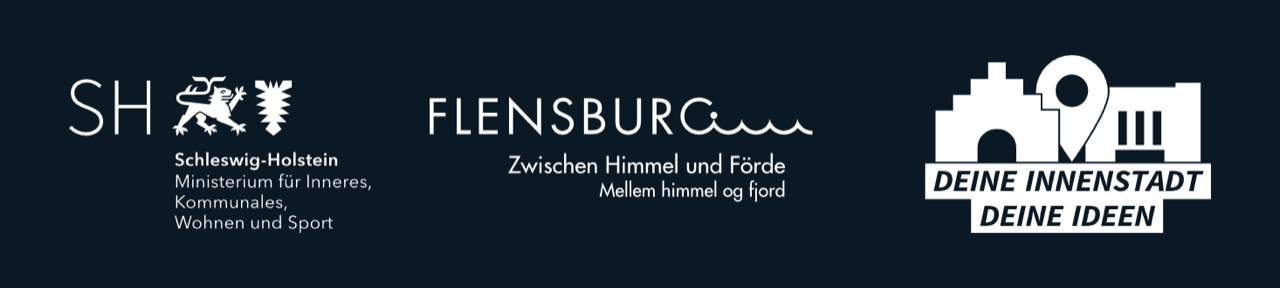 Logo vom Land Schleswig-Holstein und der Stadt Flensburg, Deine Innenstadt, Deine Ideen