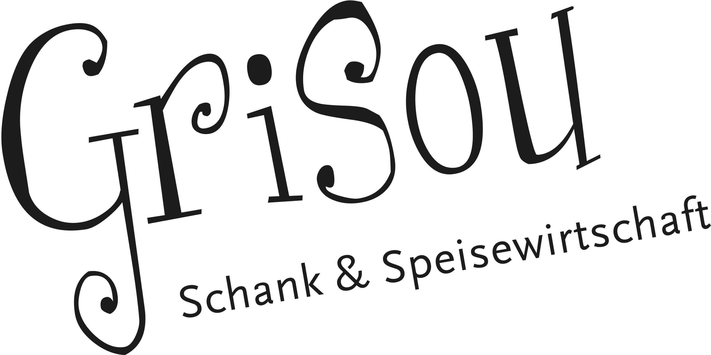 Schwarze Schrift auf weißem Grund: Grisou.