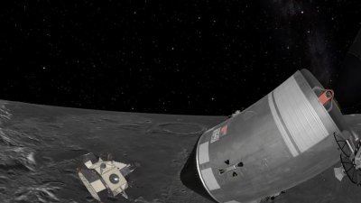 In der Mondumlaufbahn