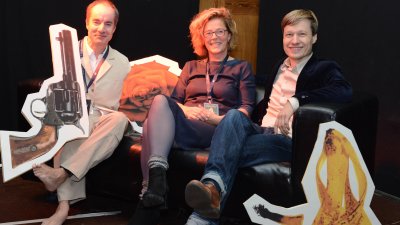 Das Team: Festivalgründer Karsten Wiesel (re.), Festivalmanagerin Maja Petersen und Thomas Dethleffsen, Vorsitzender Flensburger Kurzfilmtage e.V.