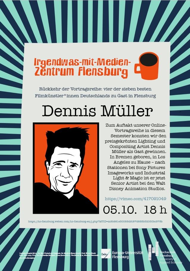 Veranstaltungsposter: Infotext und Bild im Comicstil