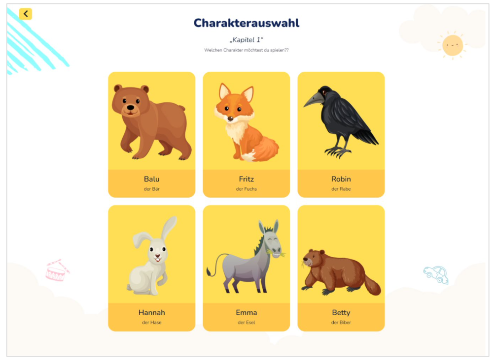 Auswahl des Charakters