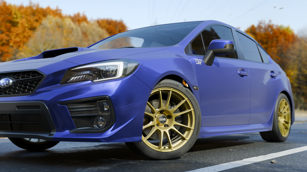Subaru WRX aus der CloseUp-Kamera mit einem Offset-Wert von 0.33, einfaches Szenen-Composit