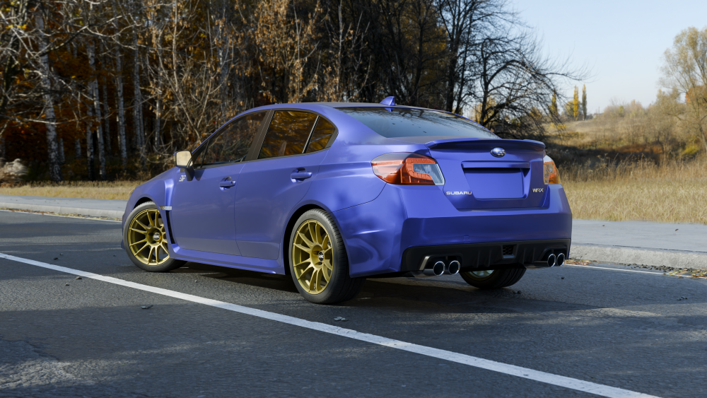 Subaru WRX aus der CloseUp-Kamera mit einem Offset-Wert von 0.33, einfaches Szenen-Composit