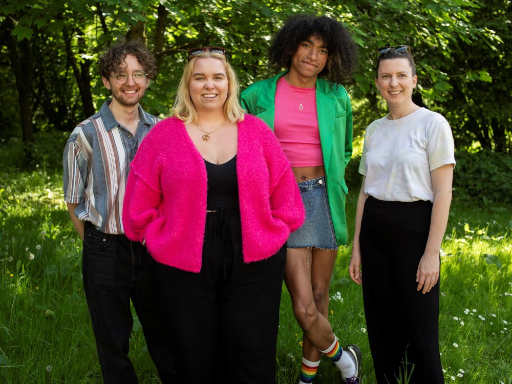 Das Gewinnerteam in Rostock: (v. l.) Daniel Schmidt, Lena Dandenelle, Ben Lucy Schaub und Isabelle Chaplot. Nicht auf dem Foto, aber auch Teil des Teams: Lea Majer und Antonia Leese.