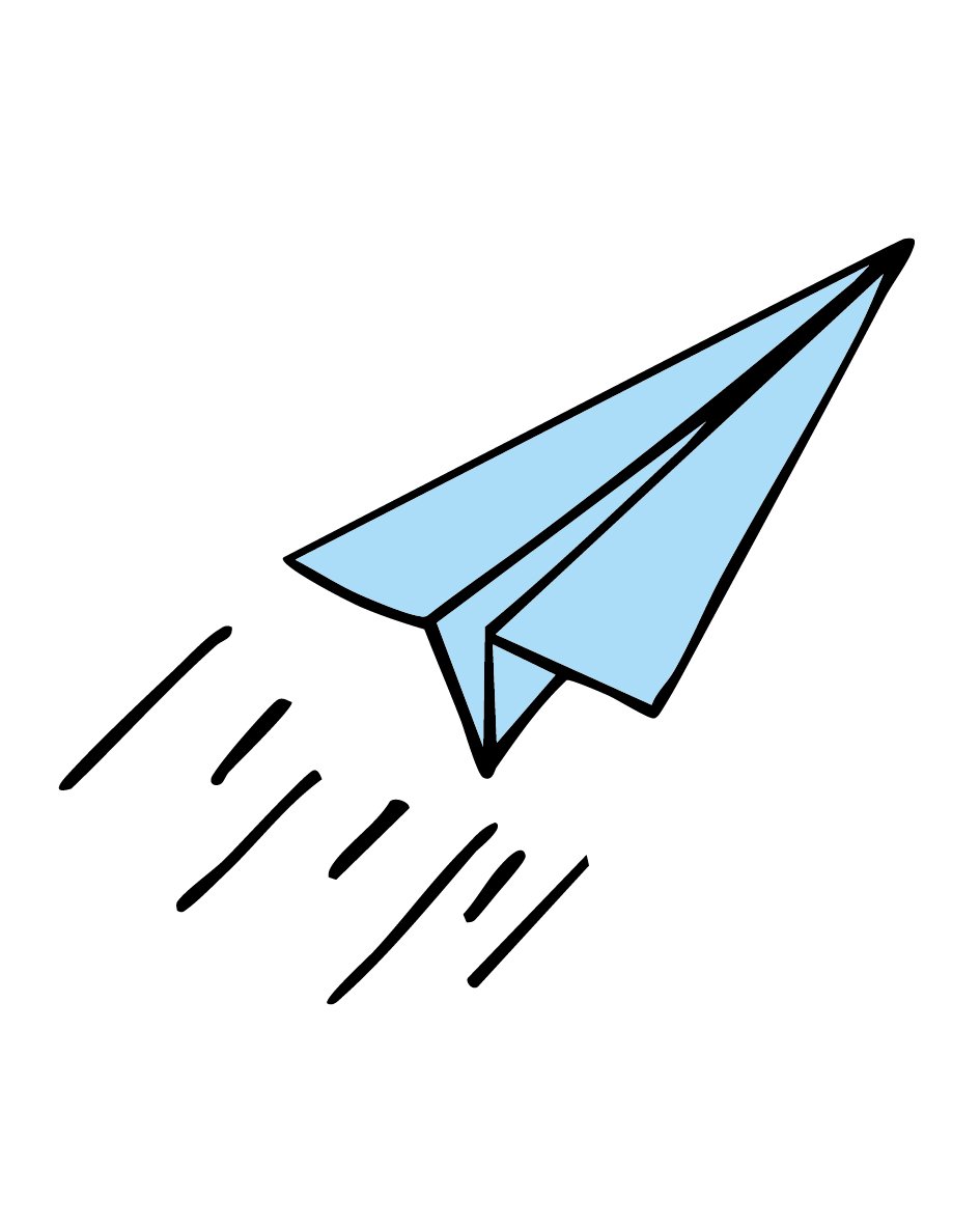 Auf der Grafik ist ein Papierflieger zu sehen, der fliegt, was das Hochladen der Bewerbungsunterlagen auf die Website symbolisiert.