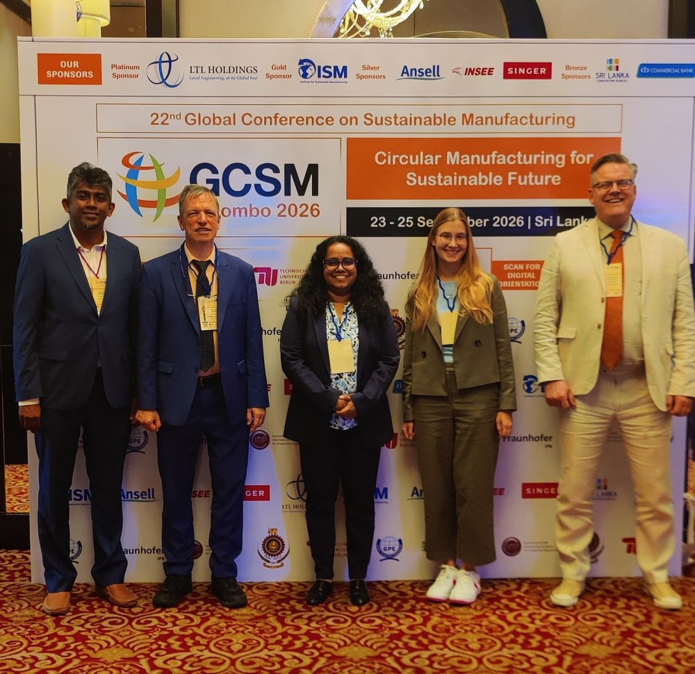 Brandenburg mit Biman Hettiarachchi und Jayani Sudusinghe von der University of Moratuwa sowie Stefan Seuring und Franziska Deicke von der Universität Kassel auf der GCSM Conference