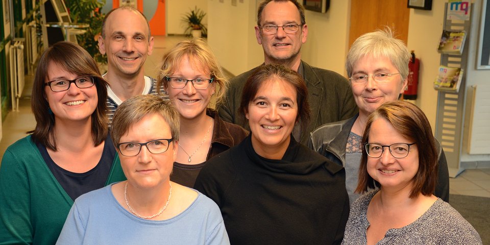 Das QPL-Team: (v.l.) Camilla Muschner, Dr. Falk Scharnberg, Dr. Margret Reimer, Johanna Böhndel, Victoria Richter, Dr. Klaus von Stackelberg, Heike Witt und Ellen Kittel-Wegner. 