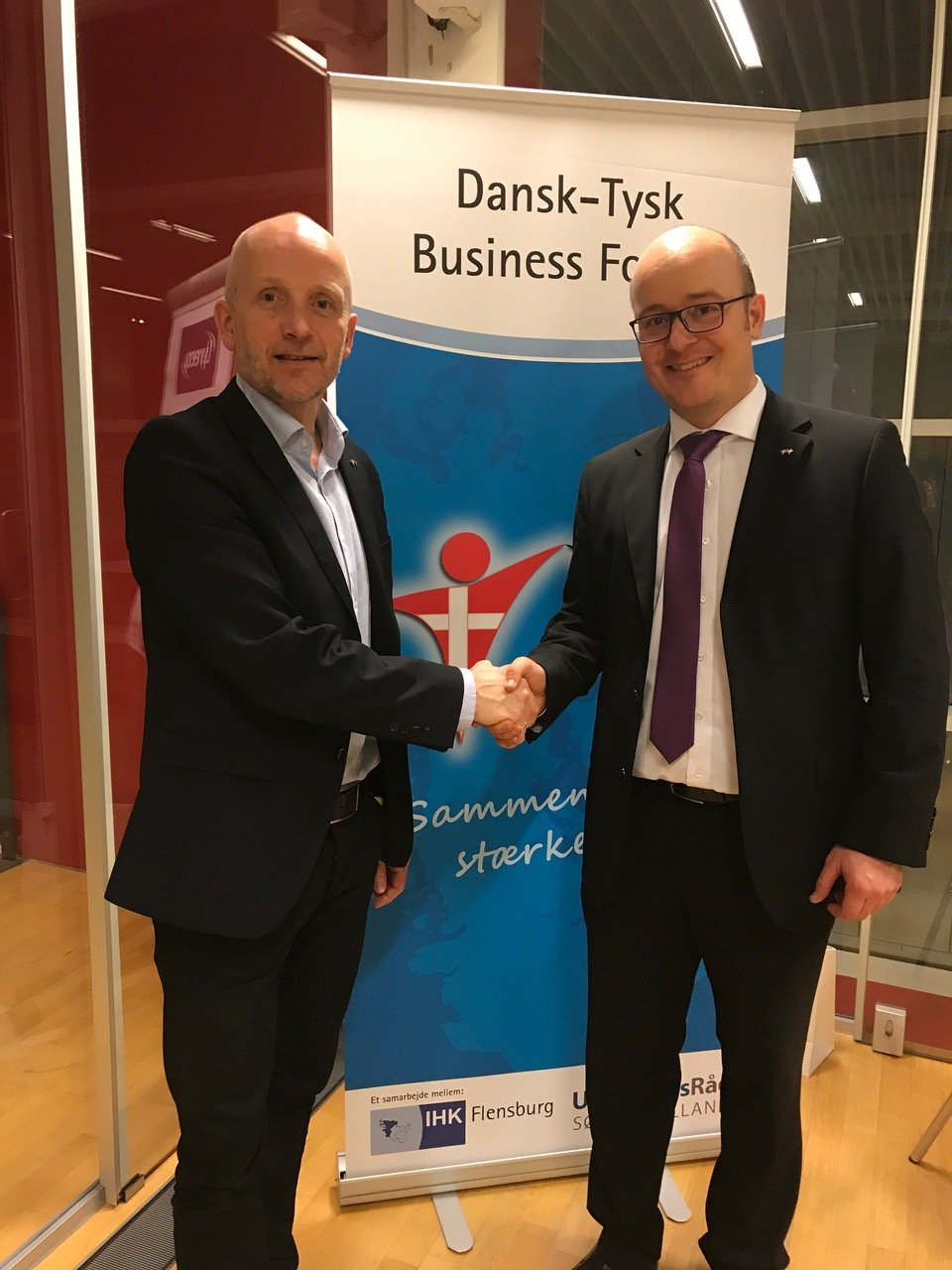 Prof. Dr. Bosco Lehr und Claus Schmidt vom UdviklingsRåd Sønderjylland. 