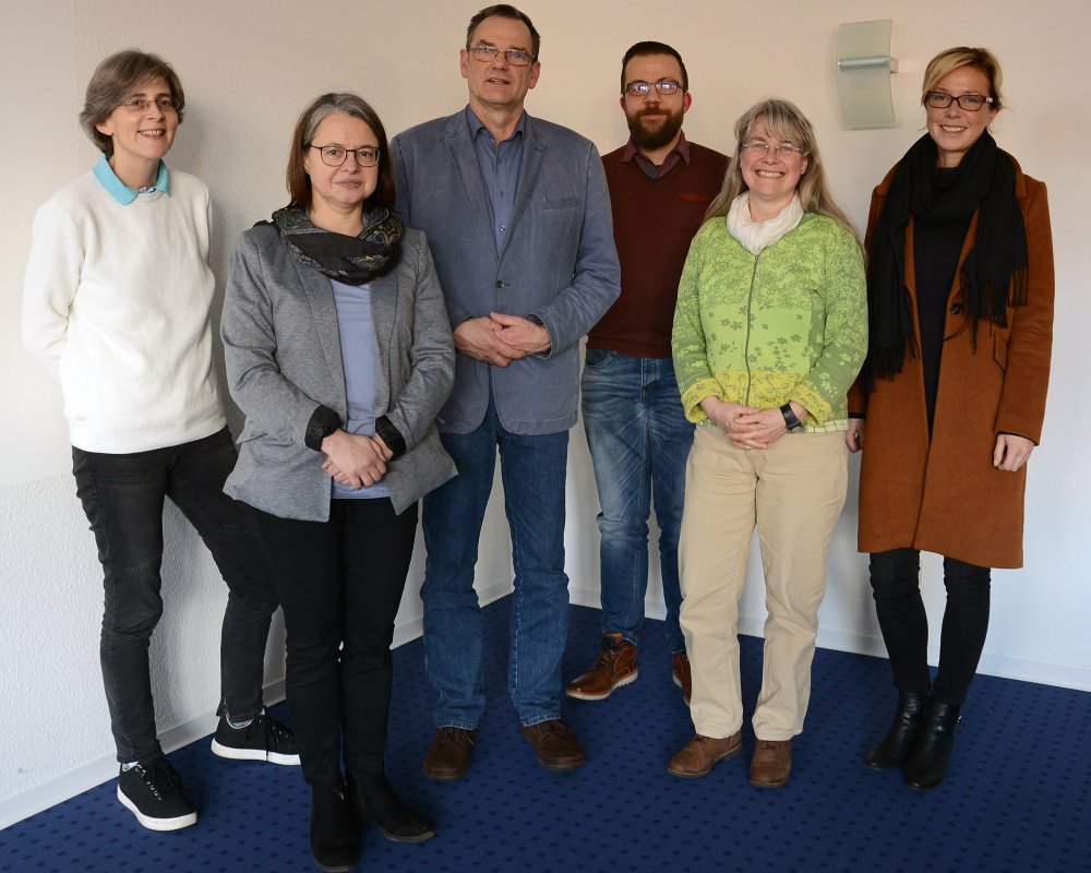 Enge Kooperation: Maike Lorenzen (Arbeitsagentur), Ellen Kittel-Wegner (CampusCareer),  Dr. Klaus von Stackelberg (Präsidiumsbeauftragter Hochschule Flensburg), Marc Laatzke (Zentrale Studienberatung), Sabine Kröger (Zentrale Studienberatung) und Janne Wolter (Studentenwerk Schleswig-Holstein)  