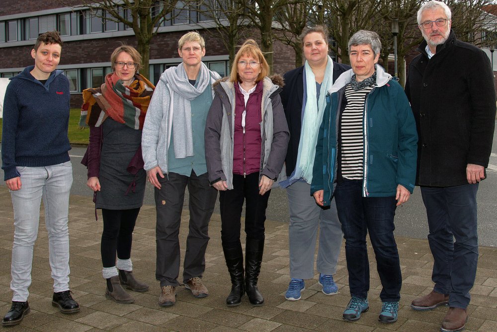 Beim 2. Netzwerktreffen der Diversitätsbeauftragten an der FH Kiel am Dienstag, den 19. Februar 2019 waren folgende Beauftragte dabei (von links nach rechts)  Eddi Steinfeldt-Mehrtens, Christian-Albrechts-Universität Kiel  Julia Koch, Fachhochschule Kiel  Martina Spirgatis, Europa-Universität Flensburg  Helga Wieber, Hochschule Flensburg  Dr. Ninja Backasch, Duale Hochschule Schleswig-Holstein  Birgitt Timm, Fachhochschule Westküste  Prof. Dr. Manfred Wegner, Philosophische Fakultät Christian-Albrechts-Univ