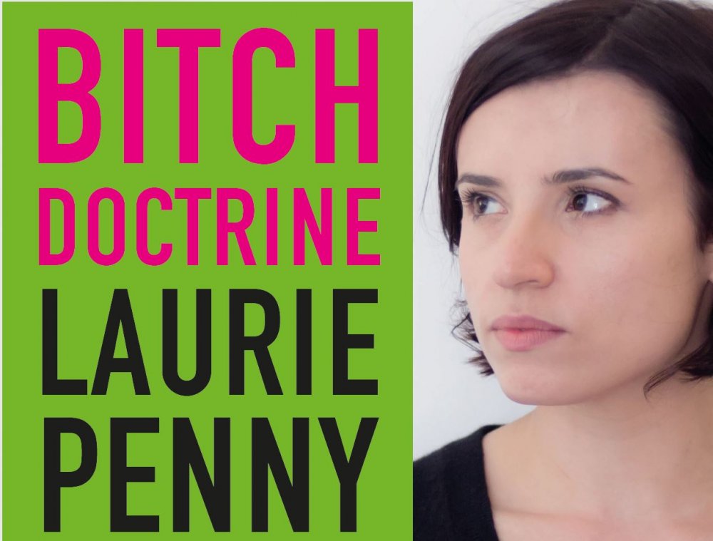 Ausschnitt aus dem Poster zur Veranstaltung, zu sehen ist Laurie Penny, ihr Name und der Titel ihres Buches "Bitch Doctrine"