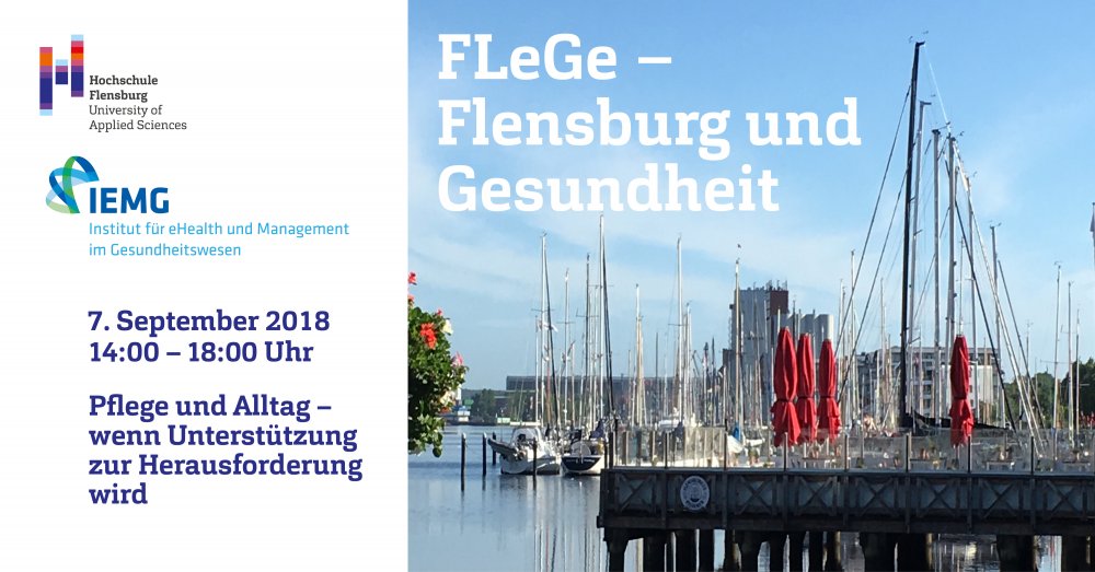 Banner der Veranstaltung: Links Infos zu Titel, Zeit und Veranstalter*innen. Rechts ein Bild des Flensburger Hafens mit Vernastaltungstitel.