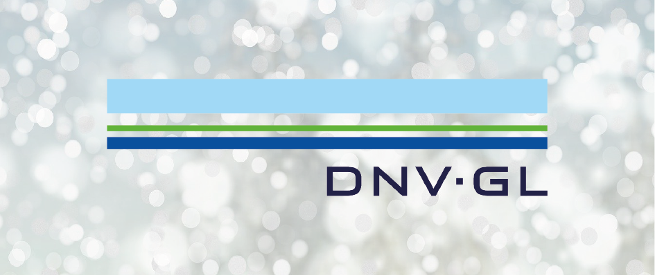 Weihnachtlicher Hintergrund mit DNV GL-Firmenlogo drauf.