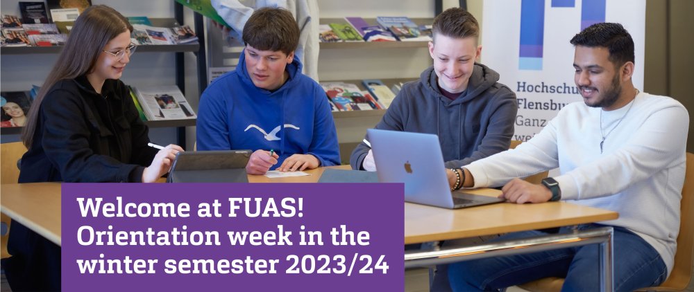 Four students working together at a table they are looking at laptops. There is a purple box with the event title in white in the bottom left corner.