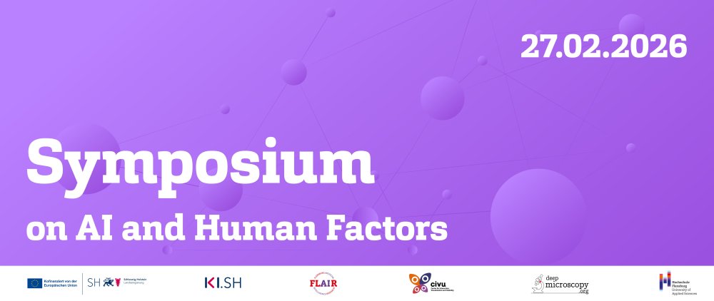 Lilaner Hintergrund mit Text: Symposium on AI and Human Factors - 27.02.2026.