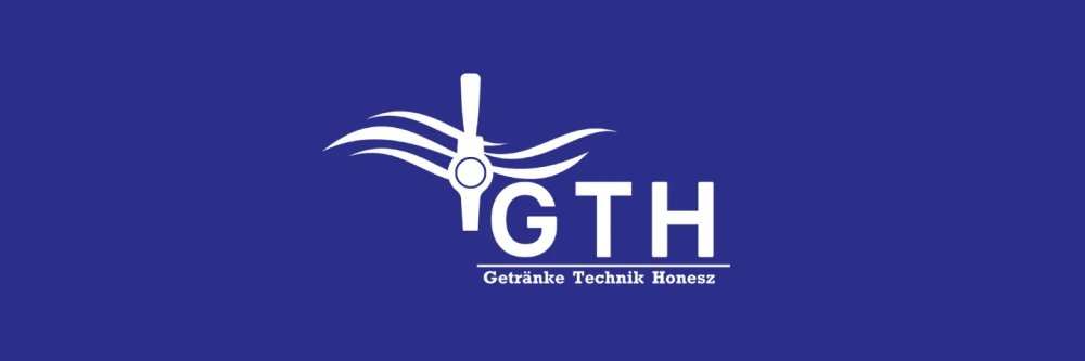 Blauer Hintergrund mit weißem Logo: GTH