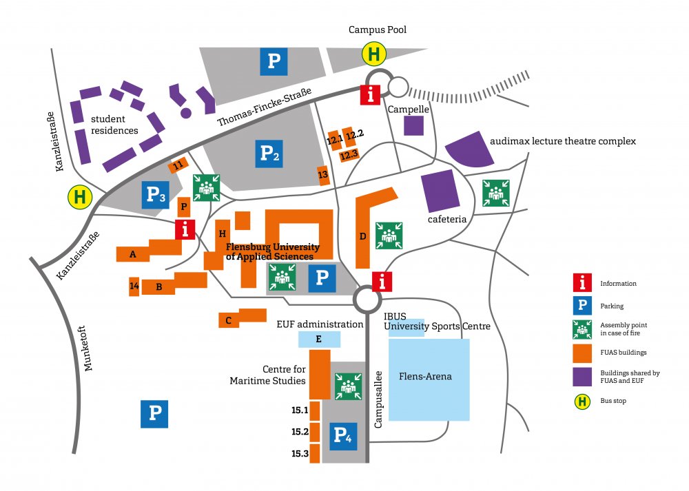 Lageplan des Flensburger Campus.
