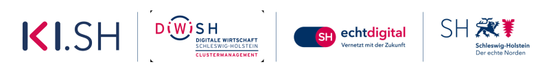 Logos der KI.SH, DiWiSH, SH echt digital und des Landes Schleswig-Holstein