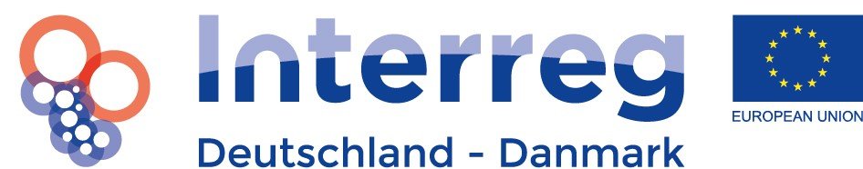 Interreg Logo mit Schriftzug und EU-Flagge.