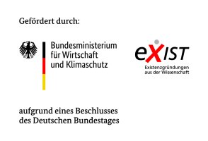 logo des BMWE: Links der Bundesadler, mittig schmaler Linie in Deutschlandfarben, daneben der Name des Ministeriums. Daneben das exist Logo.