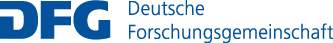 blaue Schrift: DFG, Deutsche Forschungsgemeinschaft