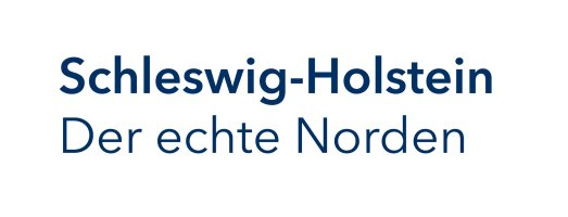 Blauer Text: Schleswig-Holstein - Der echte Norden