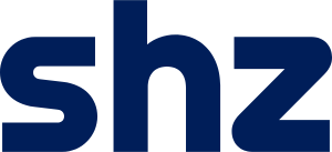 Logo: Drei dunkelblaue Buchstaben shz