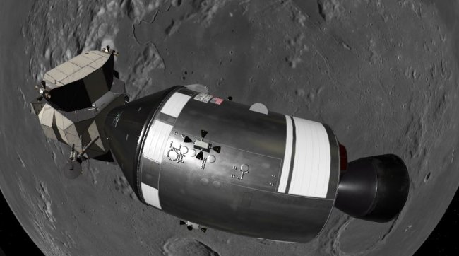 Die Bilder Simaltion des Starts von Apollo 11 vom Mond.