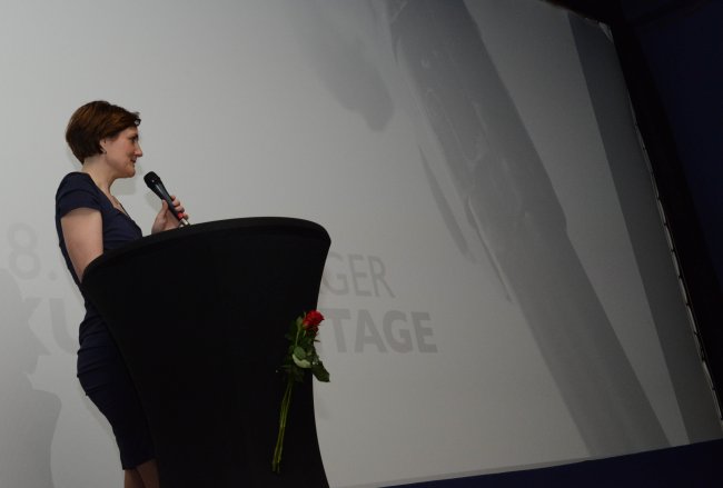 Oberbürgermeisterin Simon Lange kurzem Grußwort.