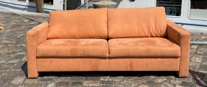 Orange Velour Sofa-Set