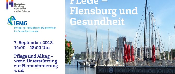 Banner der Veranstaltung: Links Infos zu Titel, Zeit und Veranstalter*innen. Rechts ein Bild des Flensburger Hafens mit Vernastaltungstitel.