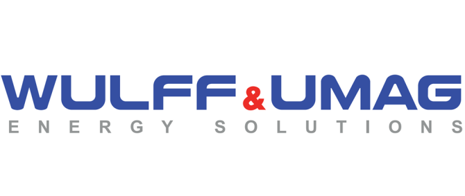 Logo: Blauer Schriftzug Wulff & Umag Energy Solutions