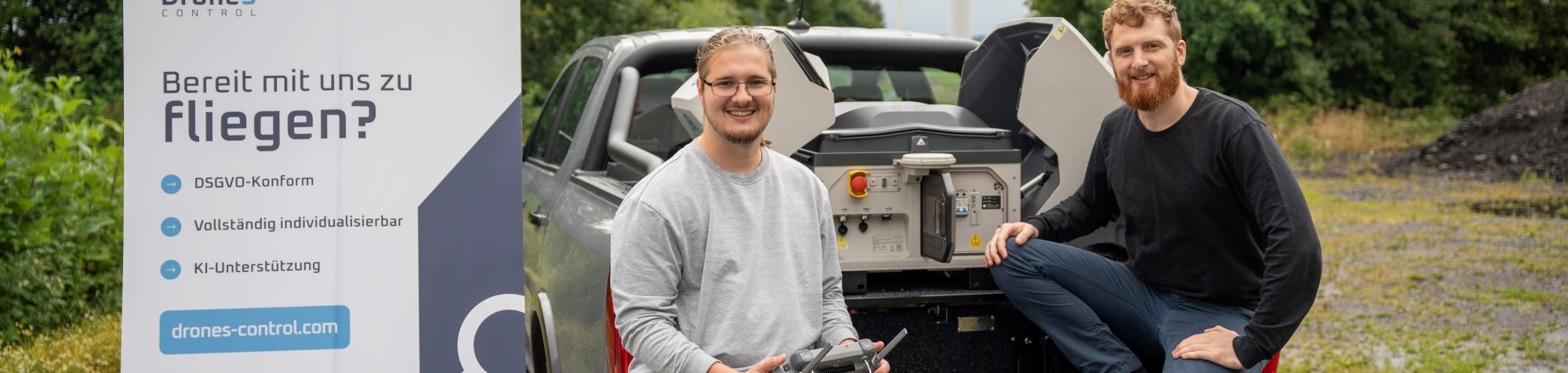 Wenden Informatik an: David de Temple und Henning Norden (li) haben eine Drohnen-Management-Software entwickelt.