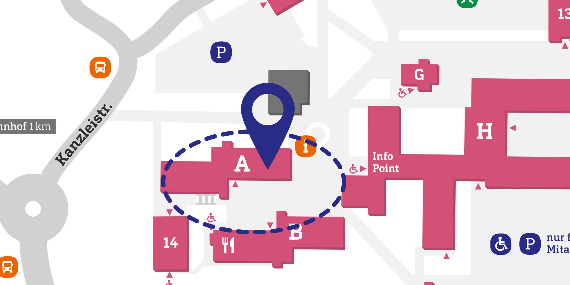 Lageplan des Campus