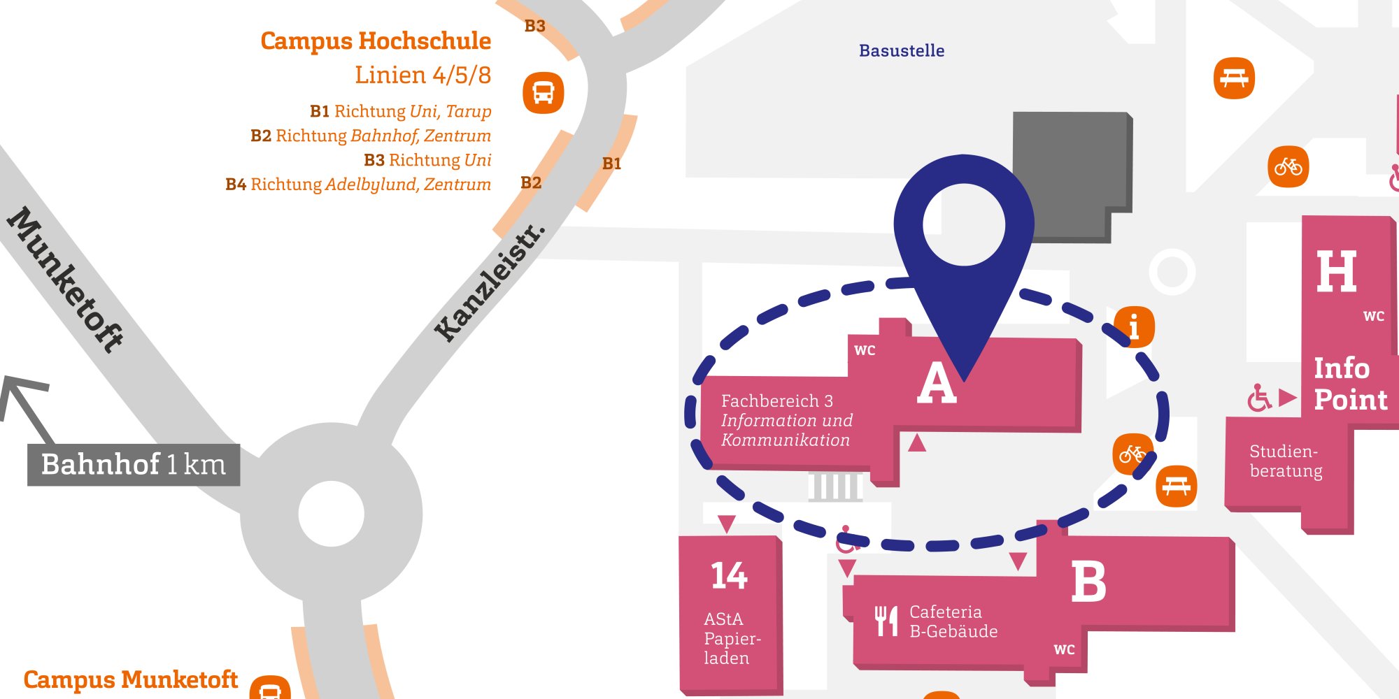Lageplan des Campus
